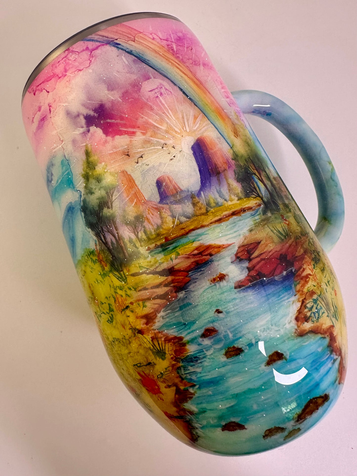 Rainbow Hand Painted