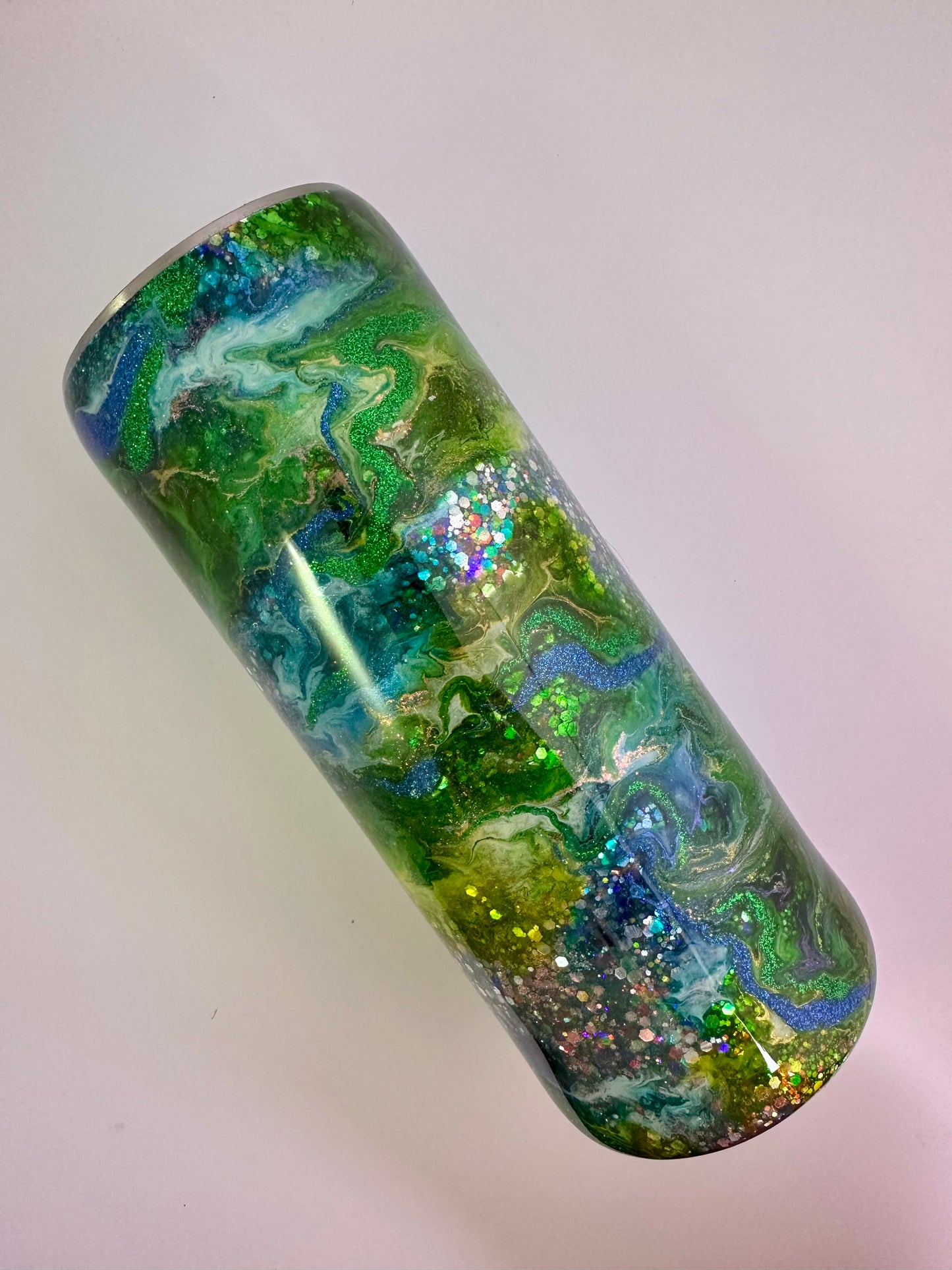 2) Green Glitter Swirl