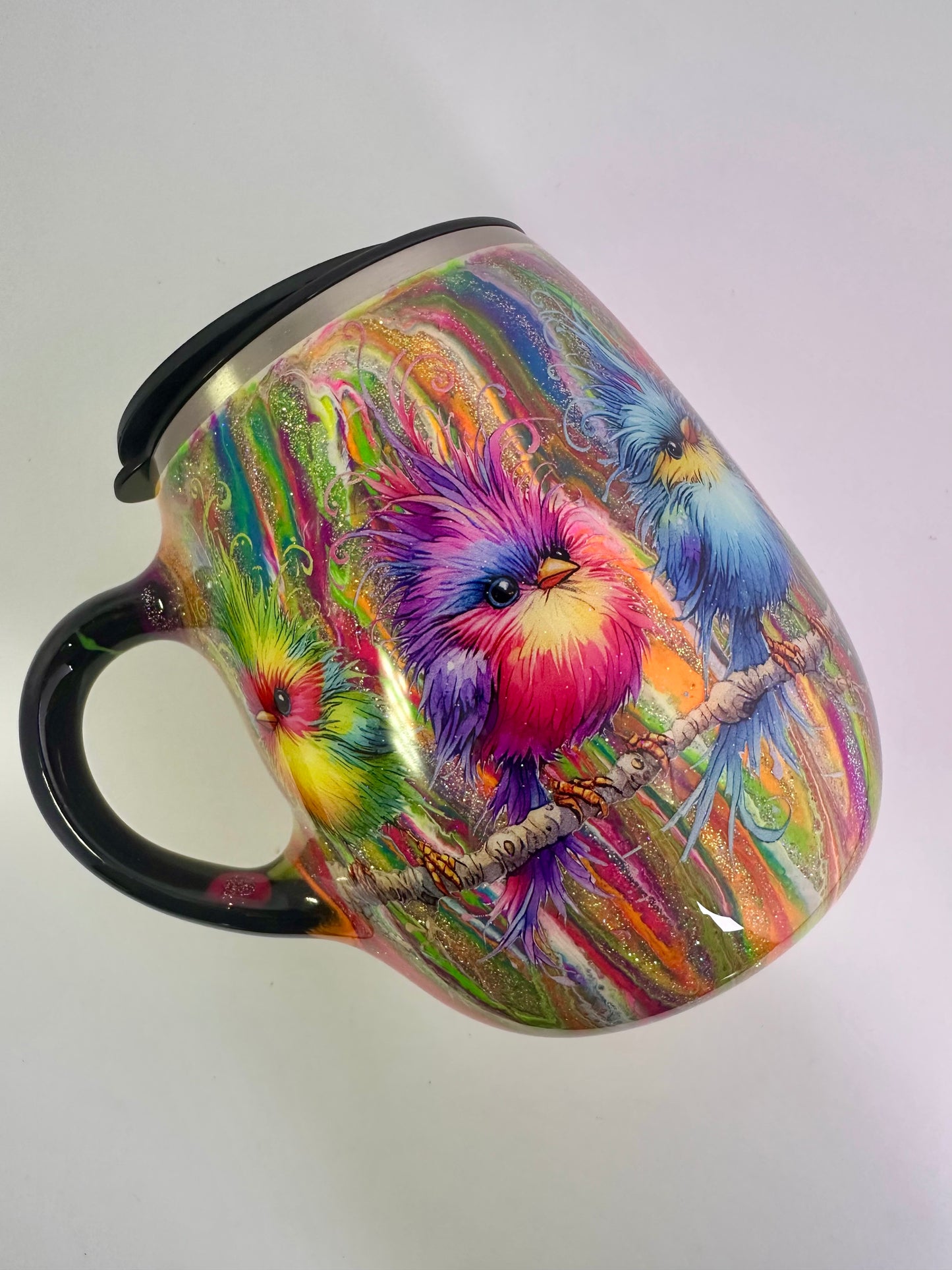 50) 3 Glitter Birds