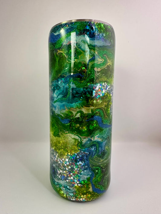 2) Green Glitter Swirl