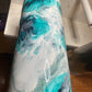 White and Teal GLASS Vase